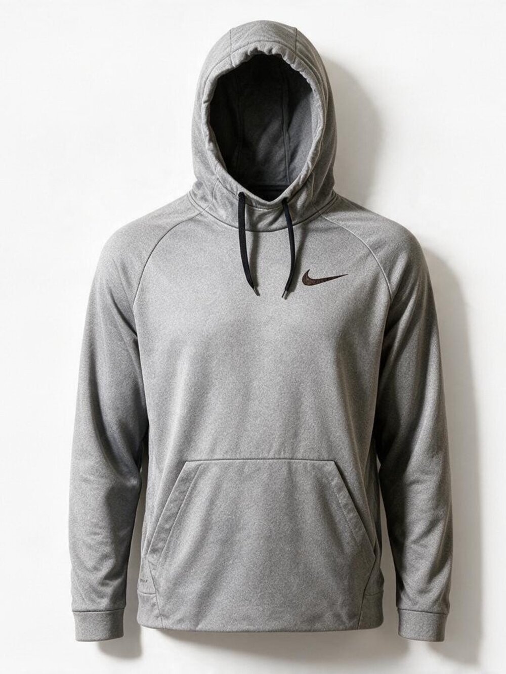Nike Dri FIT Hoodie Mens XL Gray Pullover Copper Swoosh Athletic